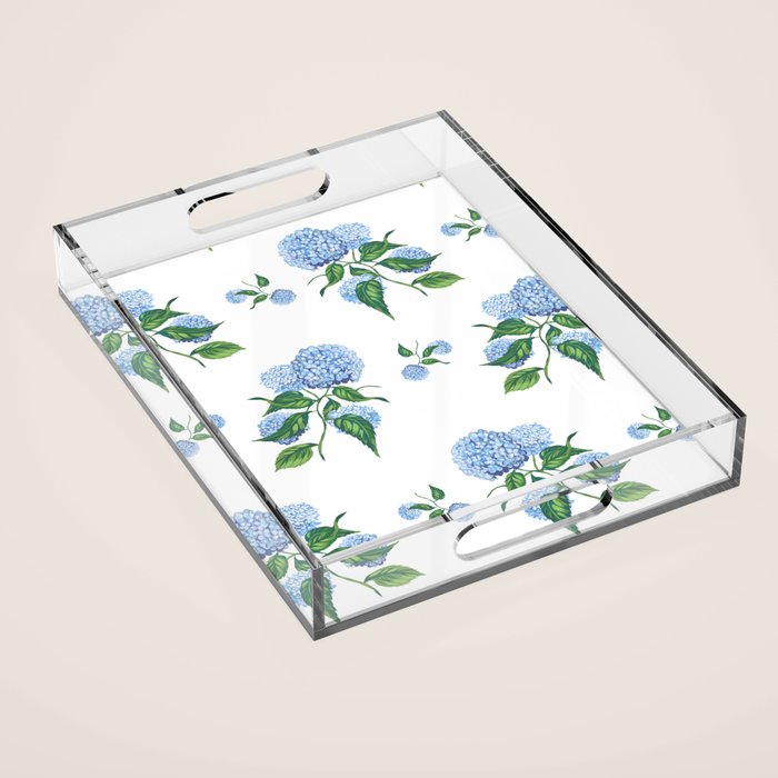 Hydrangeas blue and white - Jumbo Acrylic Tray Gallery Image 1