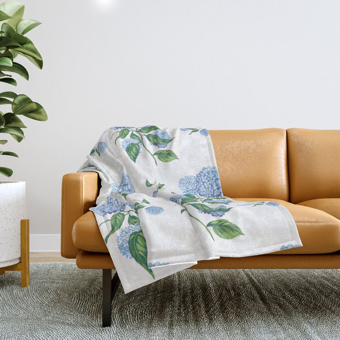 Hydrangeas blue and white - Jumbo Throw Blanket Gallery Image 1