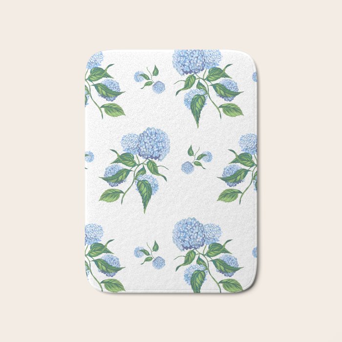 Hydrangeas blue and white - Jumbo Bath Mat Gallery Image 1