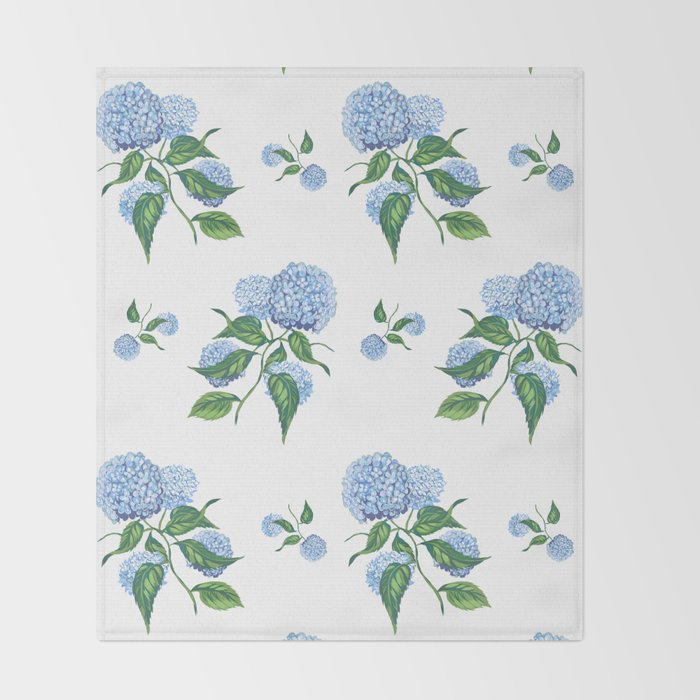Hydrangeas blue and white - Jumbo Throw Blanket Gallery Image 2