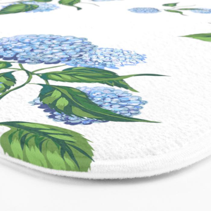 Hydrangeas blue and white - Jumbo Bath Mat Gallery Image 3