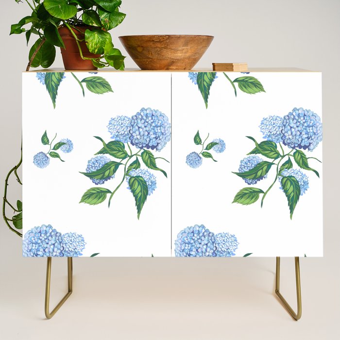 Hydrangeas blue and white - Jumbo Credenza Gallery Image 1