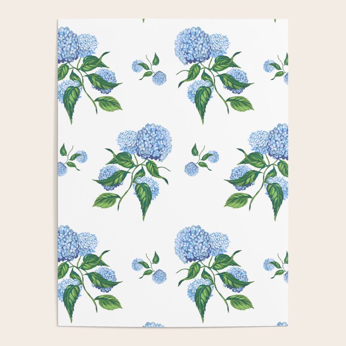 Hydrangeas blue and white - Jumbo Poster Gallery Image 4