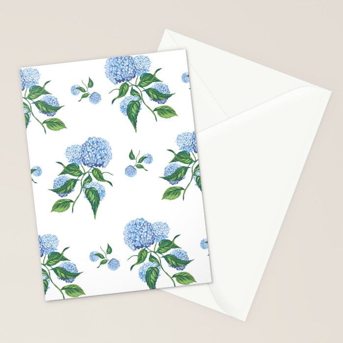 Hydrangeas blue and white - Jumbo Stationery Card Gallery Image 2