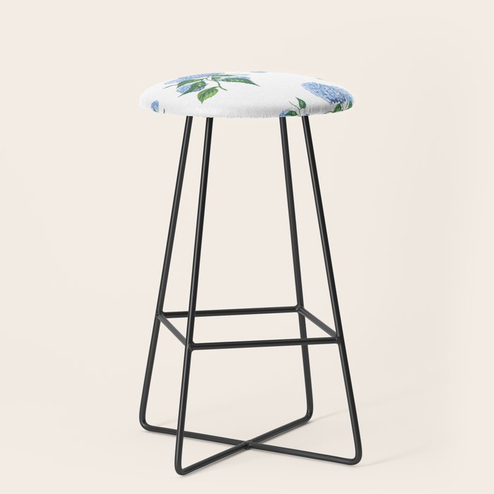 Hydrangeas blue and white - Jumbo Stool Gallery Image 1