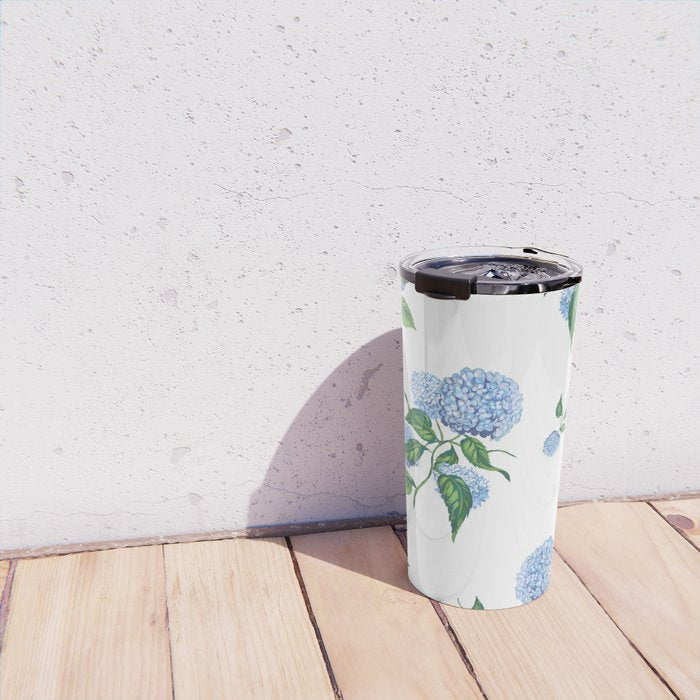 Hydrangeas blue and white - Jumbo Travel Mug Gallery Image 4