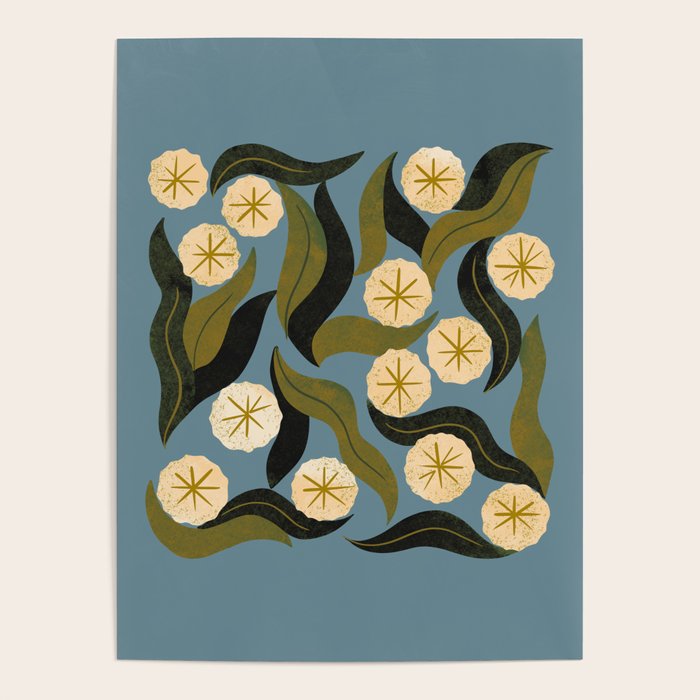 Blue Floral Poster Gallery Image 4