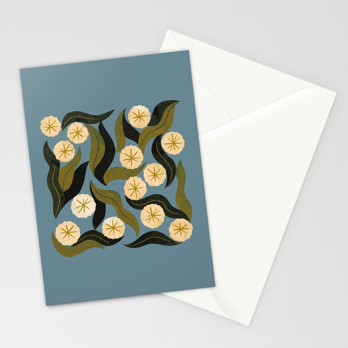 Blue Floral Stationery Card Gallery Image 2