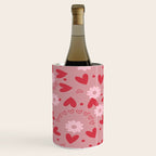 Hearts and Flowers on Tea Rose Pink Wine Chiller Gallery Image 3
