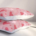 Hearts and Flowers on Tea Rose Pink Pillow Sham Gallery Image 3