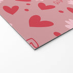 Hearts and Flowers on Tea Rose Pink Welcome Mat Gallery Image 2