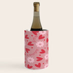 Hearts and Flowers on Tea Rose Pink Wine Chiller Gallery Image 2