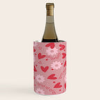 Hearts and Flowers on Tea Rose Pink Wine Chiller Gallery Image 1