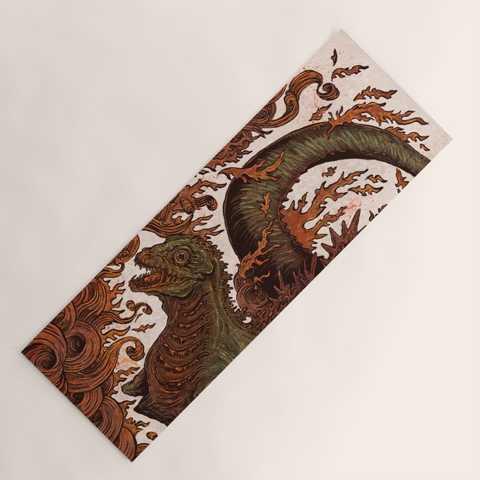 Kaiju In Flames  Yoga Mat Gallery Image 1