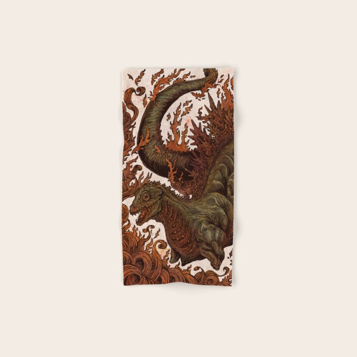 Kaiju In Flames  Bath Towel Gallery Image 1