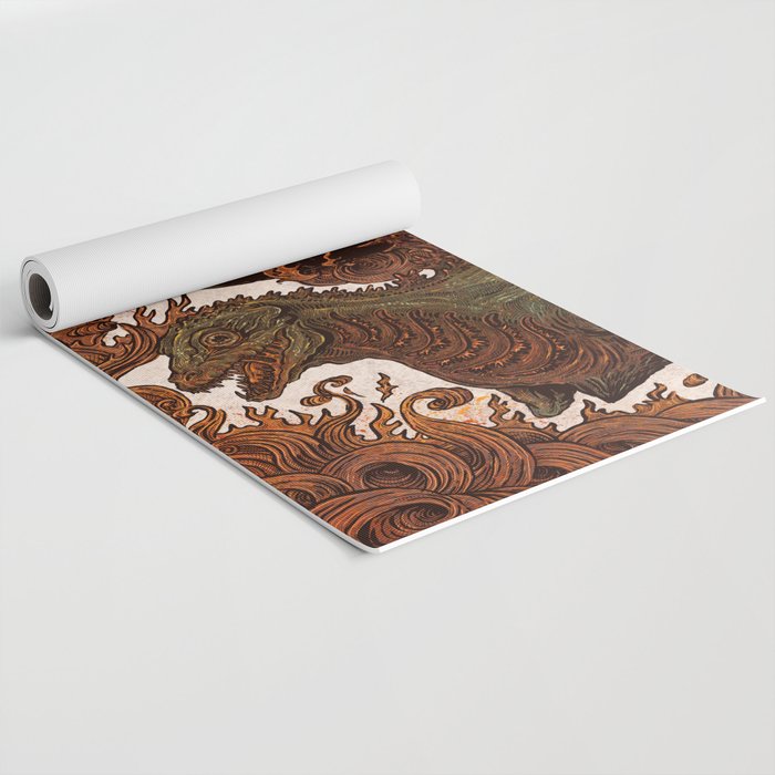 Kaiju In Flames  Yoga Mat Gallery Image 2