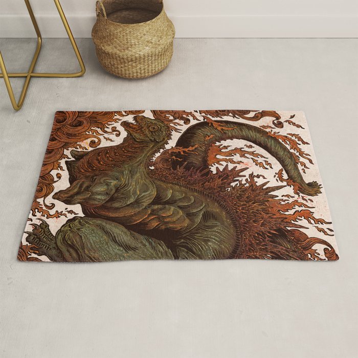Kaiju In Flames  Rug Gallery Image 1