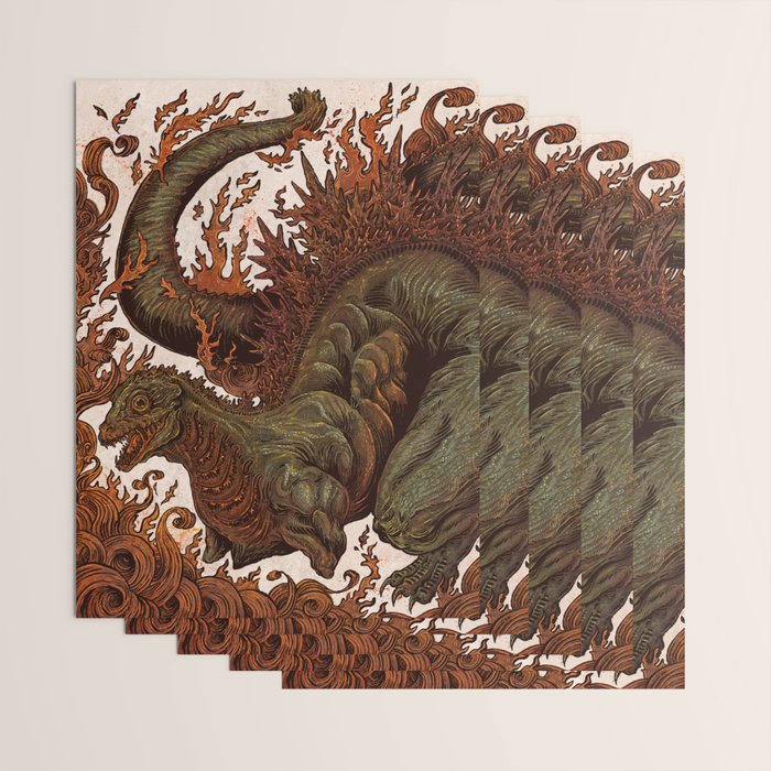 Kaiju In Flames  Wrapping Paper Gallery Image 3