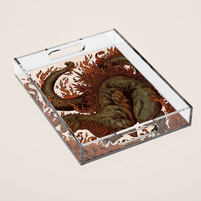 Kaiju In Flames  Acrylic Tray Gallery Image 1