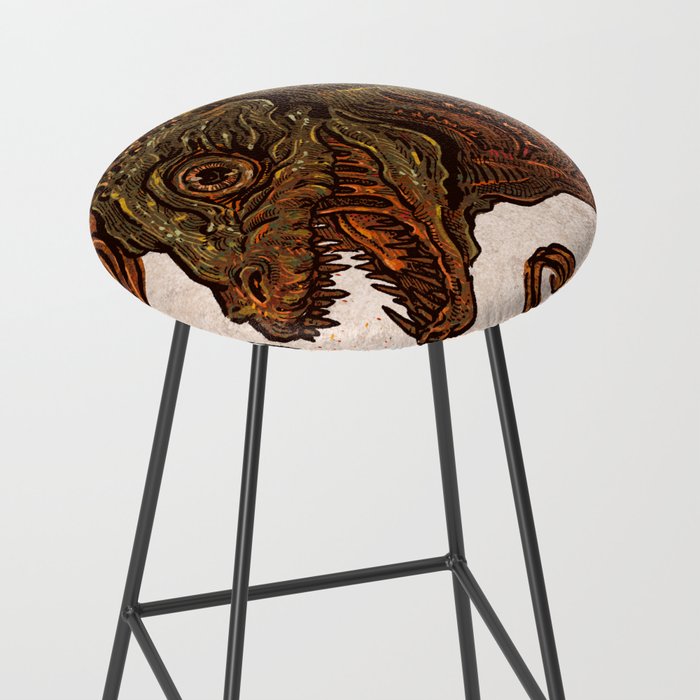Kaiju In Flames  Stool Gallery Image 2