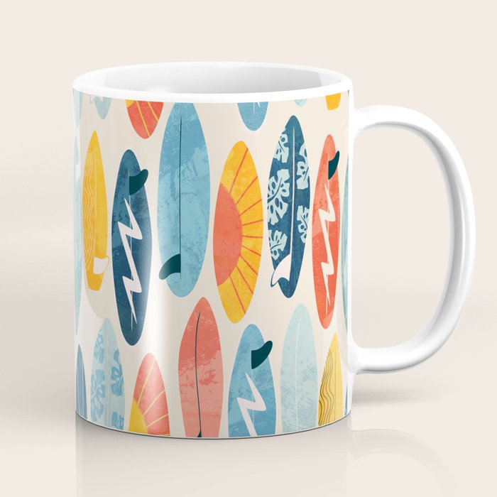 Surfboard white  Coffee Mug Gallery Image 1