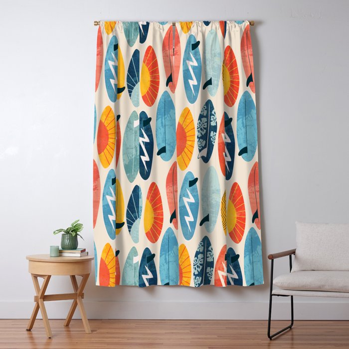 Surfboard white  Window Curtain Gallery Image 1