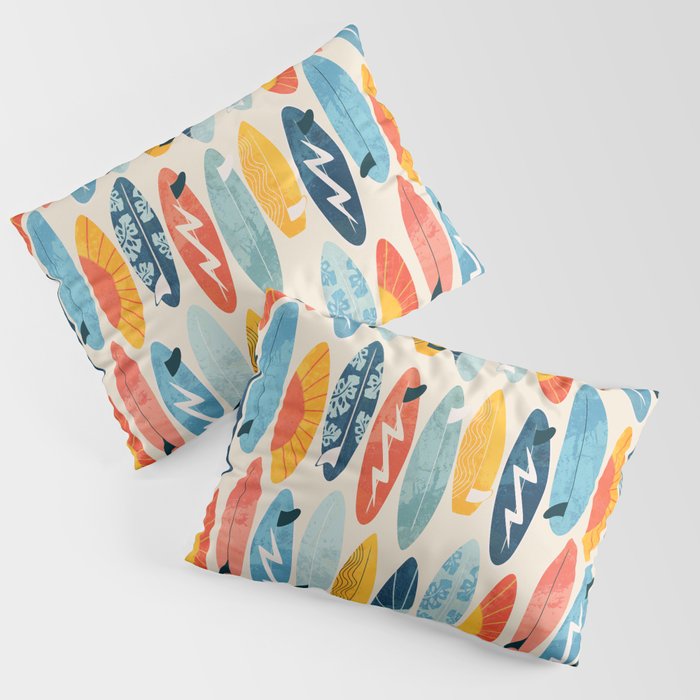 Surfboard white  Pillow Sham Gallery Image 3