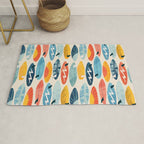 Surfboard white  Rug Gallery Image 1