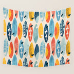 Surfboard white  Wall Tapestry Gallery Image 4