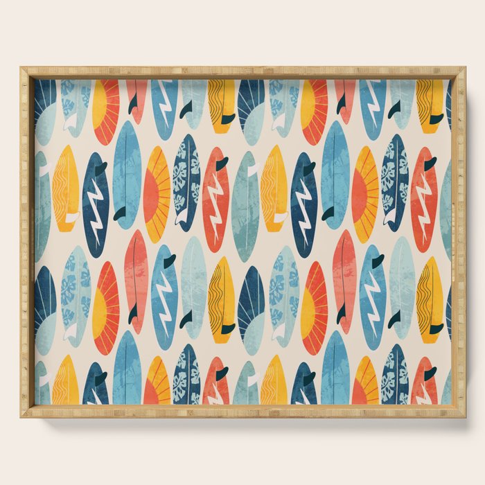 Surfboard white  Serving Tray Gallery Image 1