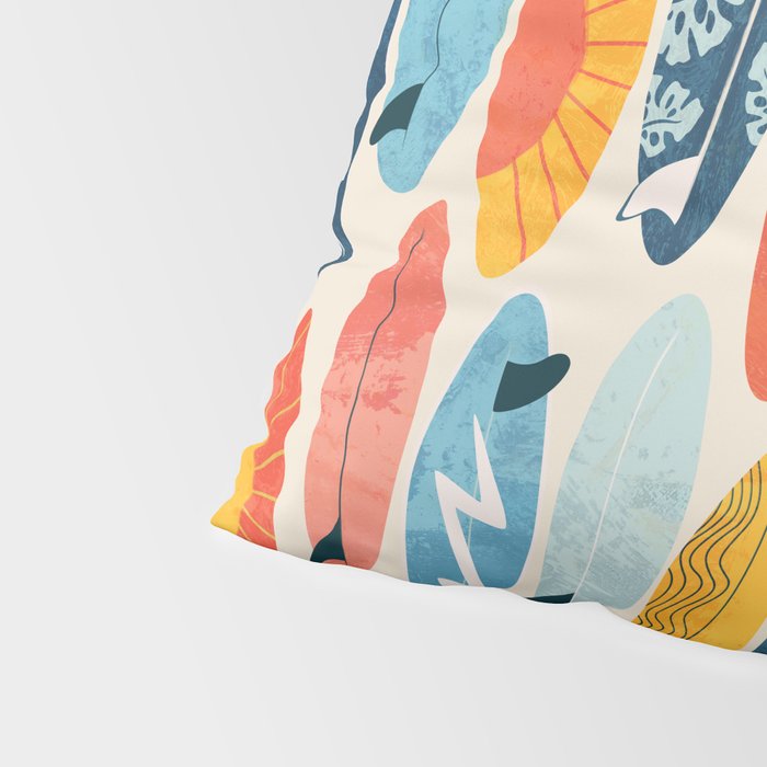 Surfboard white  Pillow Sham Gallery Image 4