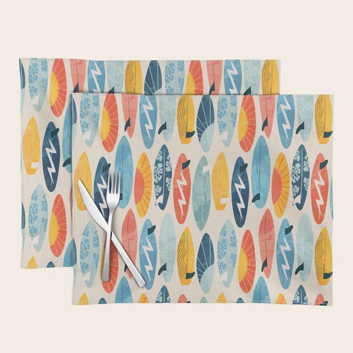 Surfboard white  Placemat Gallery Image 1