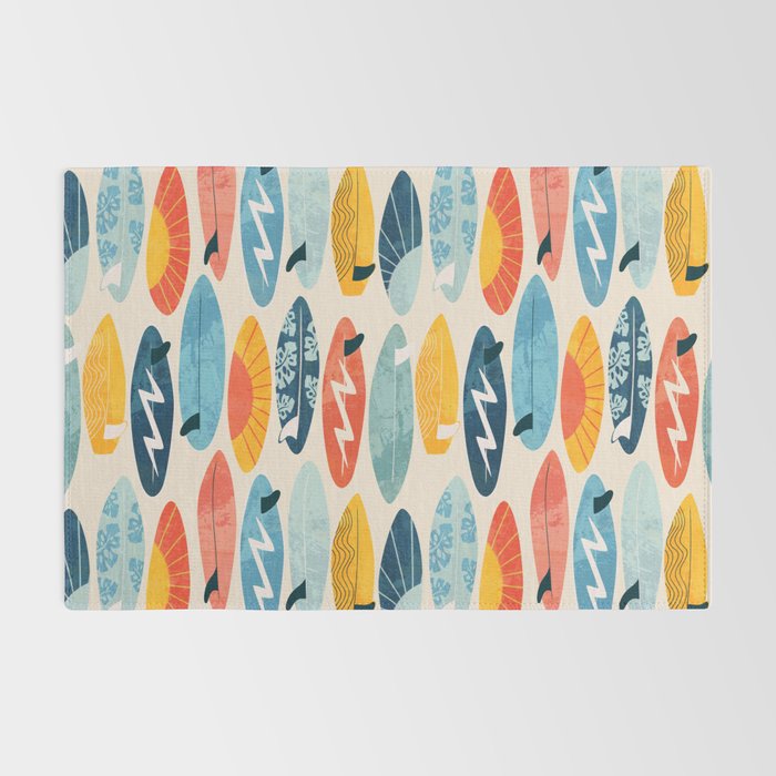 Surfboard white  Rug Gallery Image 2