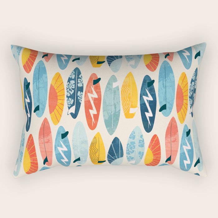 Surfboard white  Rectangular Pillow Gallery Image 1