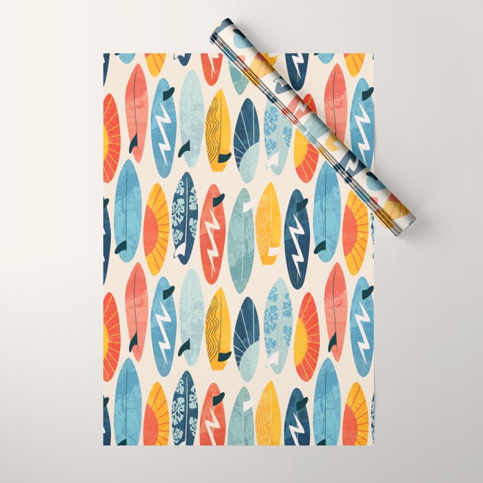 Surfboard white  Wrapping Paper Gallery Image 1