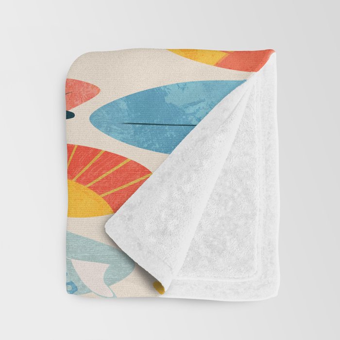Surfboard white  Throw Blanket Gallery Image 3