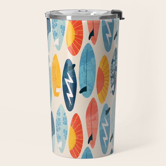 Surfboard white  Travel Mug Gallery Image 2