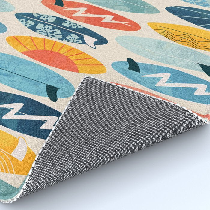 Surfboard white  Rug Gallery Image 4