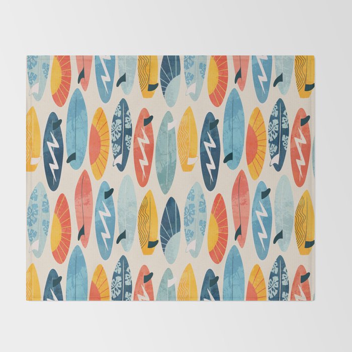 Surfboard white  Throw Blanket Gallery Image 2