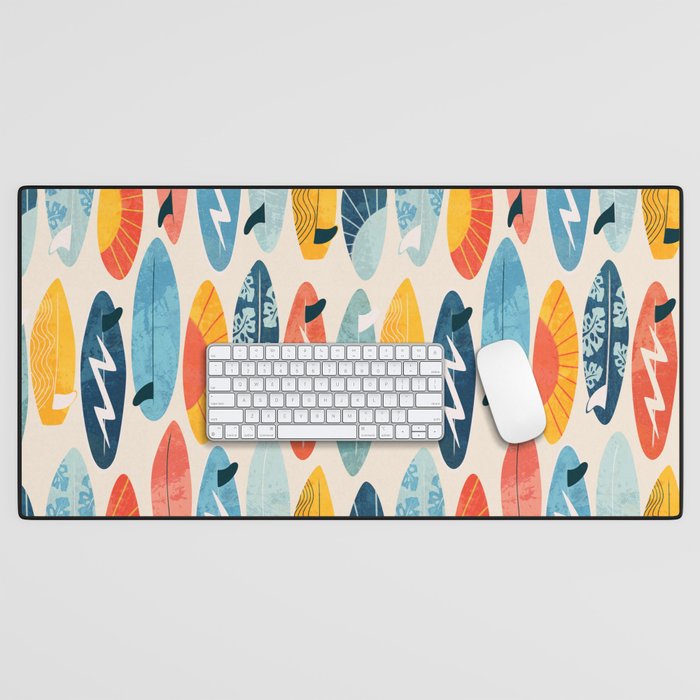 Surfboard white  Desk Mat Gallery Image 1