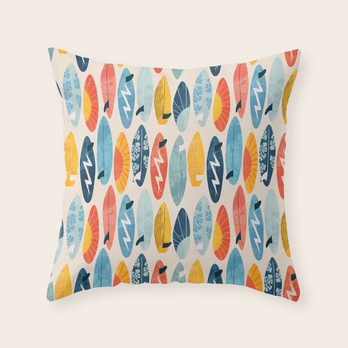 Surfboard white  Throw Pillow Gallery Image 6