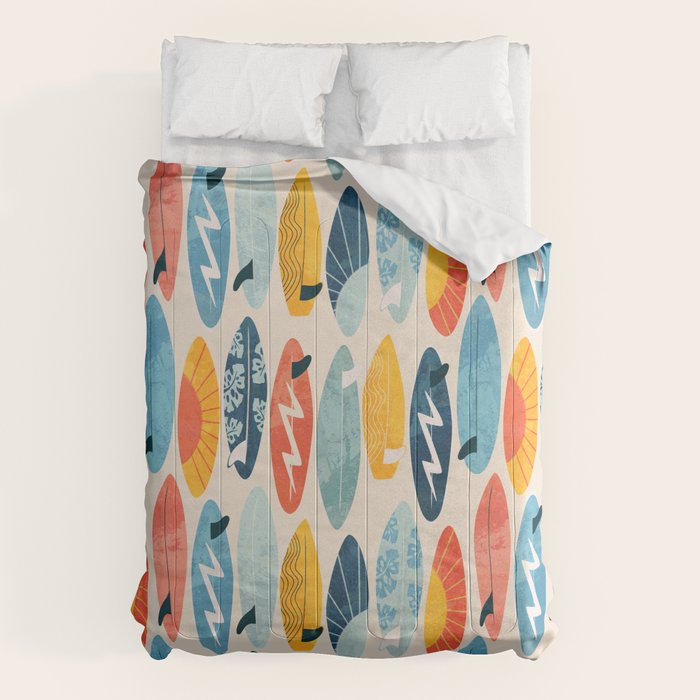 Surfboard white  Comforter Gallery Image 1