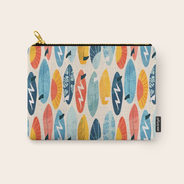 Surfboard white  Carry All Pouch Gallery Image 1