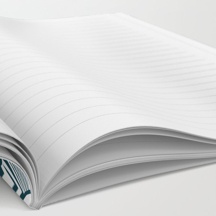 Modern mid century retro flower blue Notebook Gallery Image 2