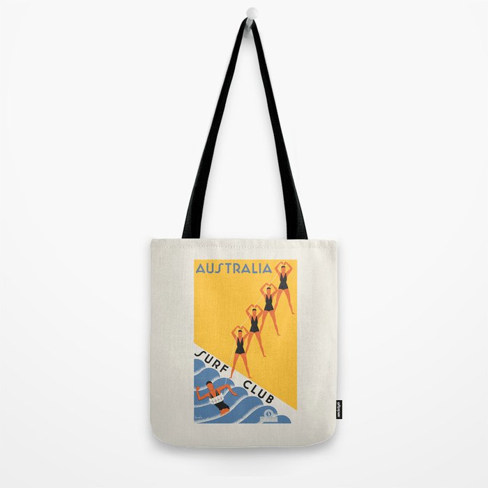 Art Deco Vintage Australia travel poster - Australia Surf Club, 1930s Tote Bag Gallery Image 2