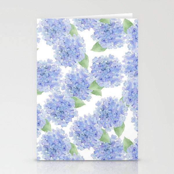 Elegant lavender lilac watercolor hydrangea floral Stationery Card Gallery Image 1