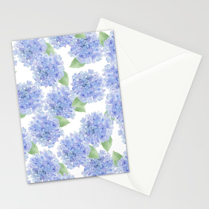 Elegant lavender lilac watercolor hydrangea floral Stationery Card Gallery Image 2