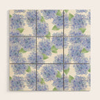 Elegant lavender lilac watercolor hydrangea floral Wood Wall Art Gallery Image 1