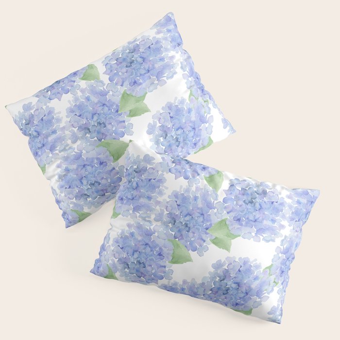 Elegant lavender lilac watercolor hydrangea floral Pillow Sham Gallery Image 3