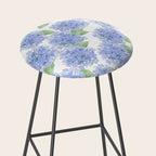Elegant lavender lilac watercolor hydrangea floral Stool Gallery Image 2